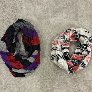 Stylish Multicolor Infinity Scarves - Set of 2